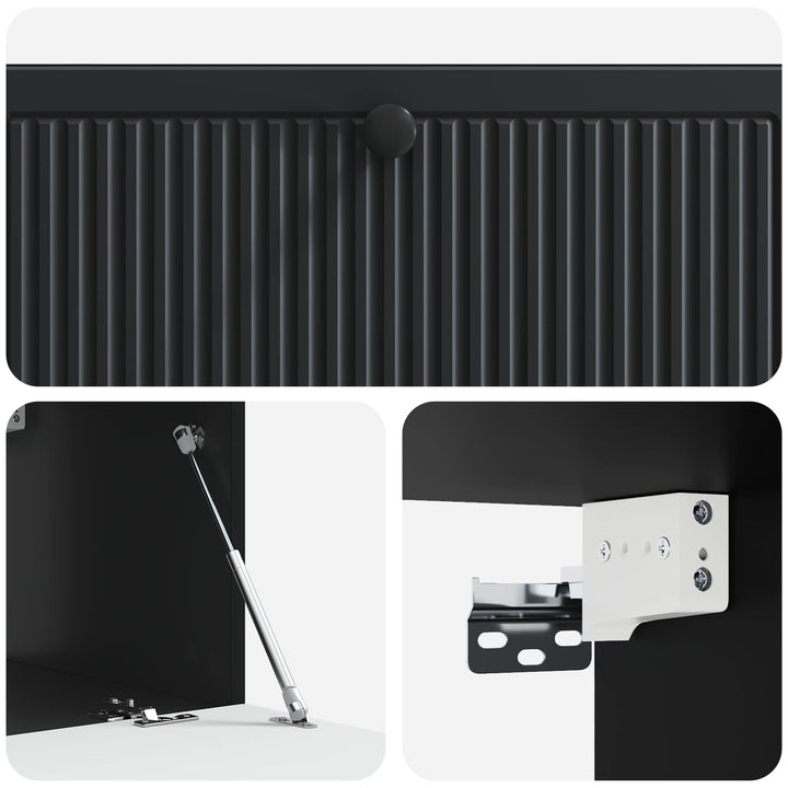 Væghængt TV-skab Sort 98 x 41 x 30 cm Konstrueret træ