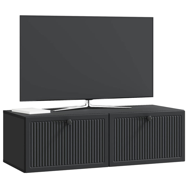 Væghængt TV-skab Sort 98 x 41 x 30 cm Konstrueret træ