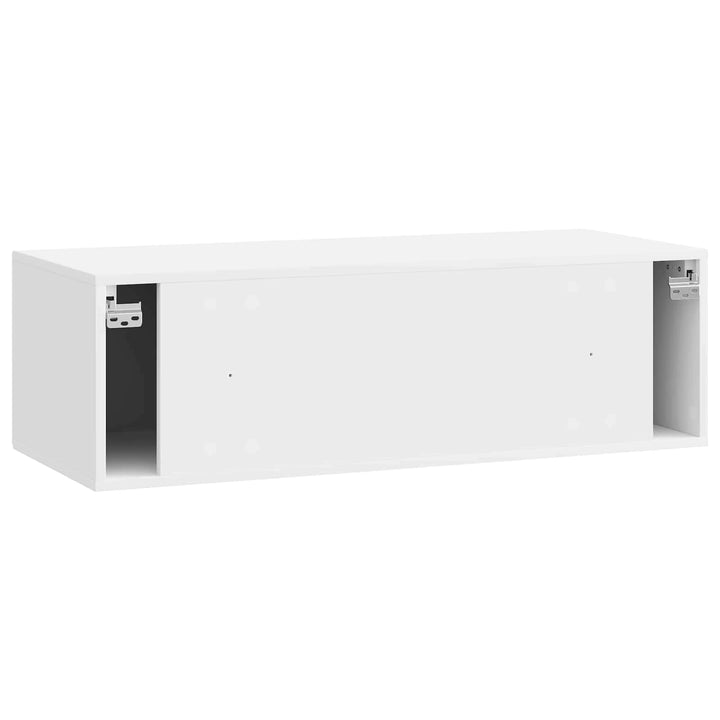 Væghængt TV-skab Hvid højglans 98 x 41 x 30 cm Konstrueret træ