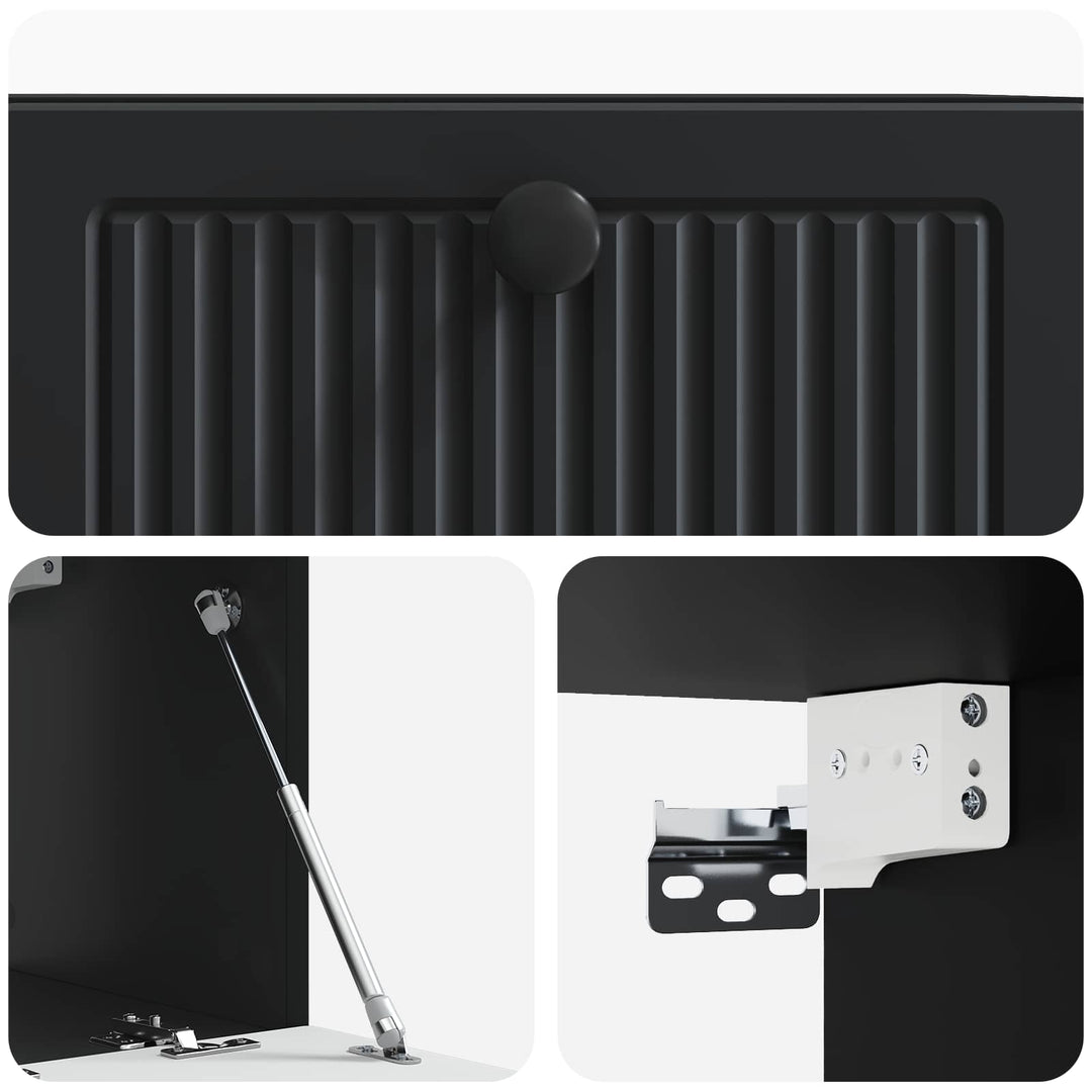 Væghængt TV-skab Sort 59,5 x 31 x 30 cm Konstrueret træ