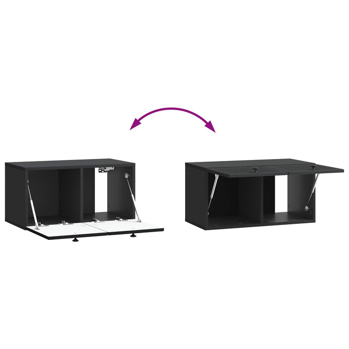 Væghængt TV-skab Sort 59,5 x 31 x 30 cm Konstrueret træ