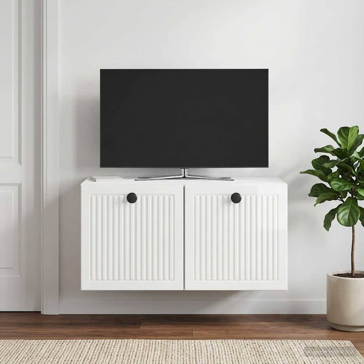 Væghængt TV-skab Vægmonteret Hvid højglans 59,5 x 31 x 30 cm