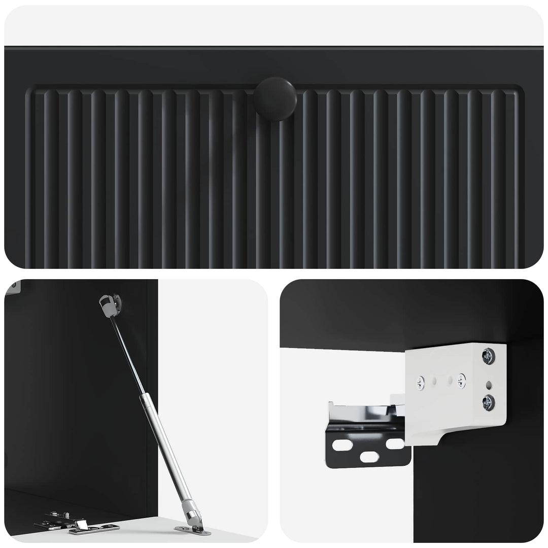 Væghængt TV-skab Sort 78,5 x 31 x 30 cm Konstrueret træ
