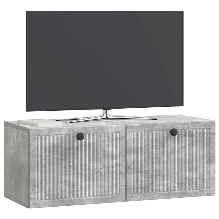 Væghængt TV-skab Betongrå 78,5 x 31 x 30 cm Konstrueret træ