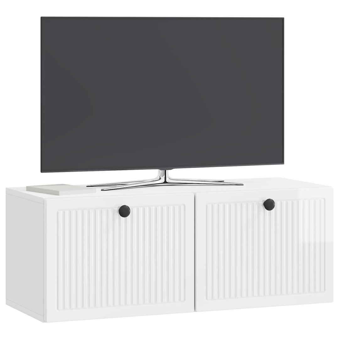 Væghængt TV-skab Vægmonteret Hvid højglans 78,5 x 31 x 30 cm