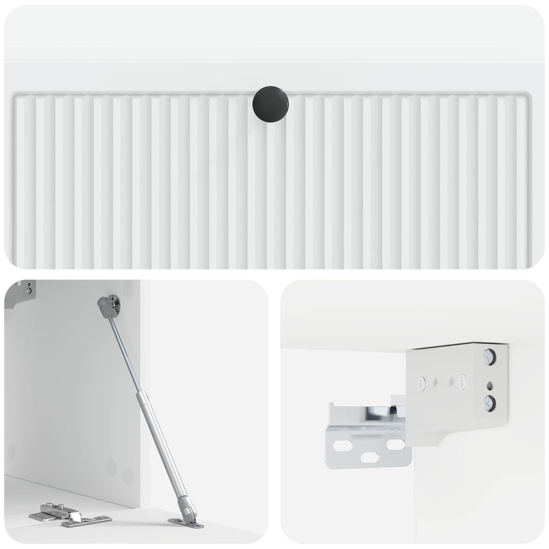 Væghængt TV-skab Hvid 98 x 31 x 30 cm Konstrueret træ
