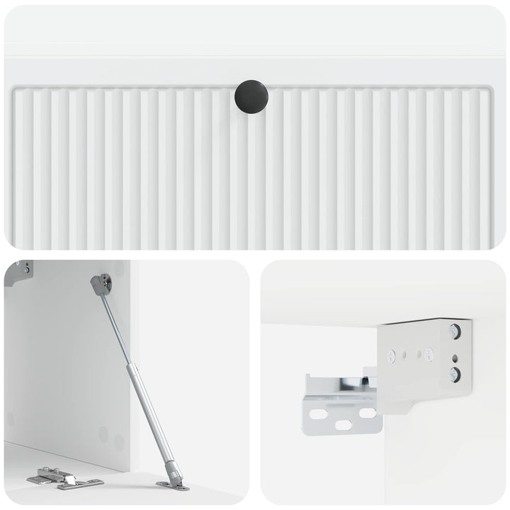 Væghængt TV-skab Hvid 98 x 31 x 30 cm Konstrueret træ
