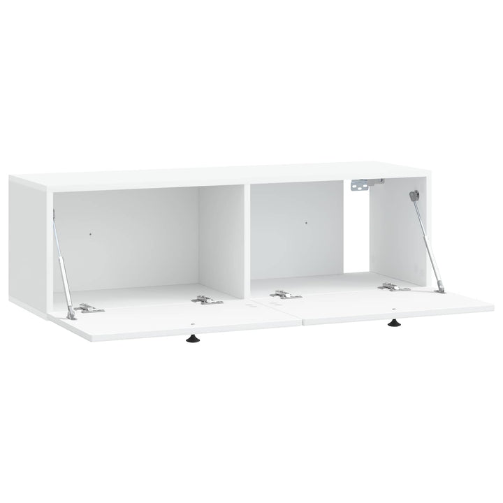 Væghængt TV-skab Hvid 98 x 31 x 30 cm Konstrueret træ