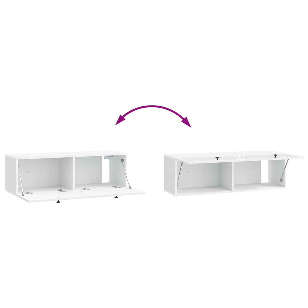 Væghængt TV-skab Hvid 98 x 31 x 30 cm Konstrueret træ