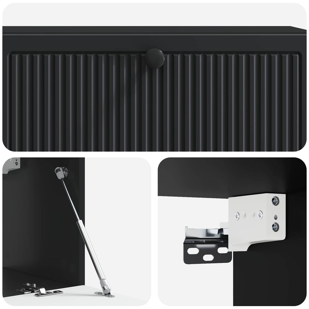 Væghængt TV-skab Sort 98 x 31 x 30 cm Konstrueret træ
