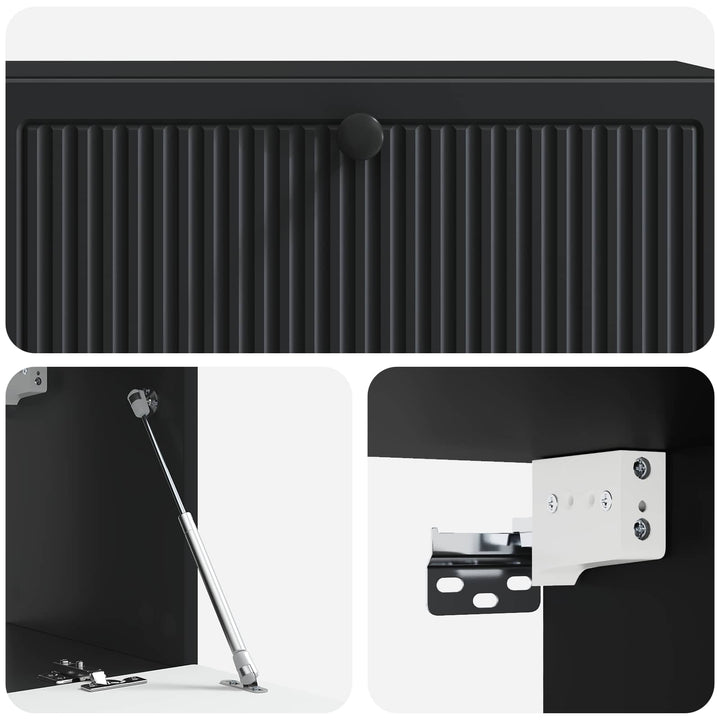 Væghængt TV-skab Sort 98 x 31 x 30 cm Konstrueret træ