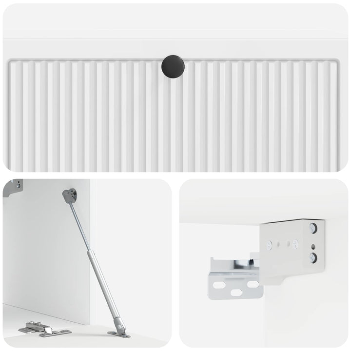 Væghængt TV-skab Hvid højglans 98 x 31 x 30 cm Konstrueret træ