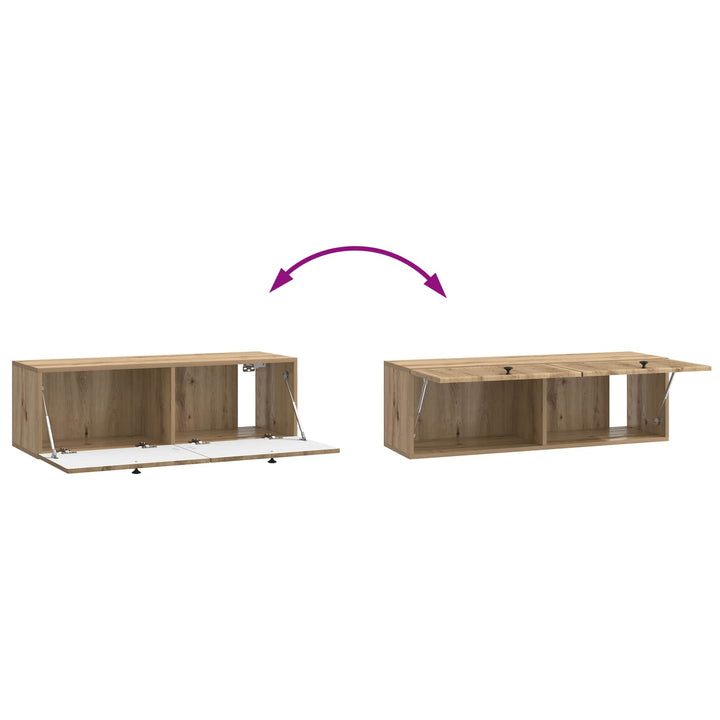 Væghængt TV-skab 98 x 31 x 30 cm Artisan-eg Konstrueret træ