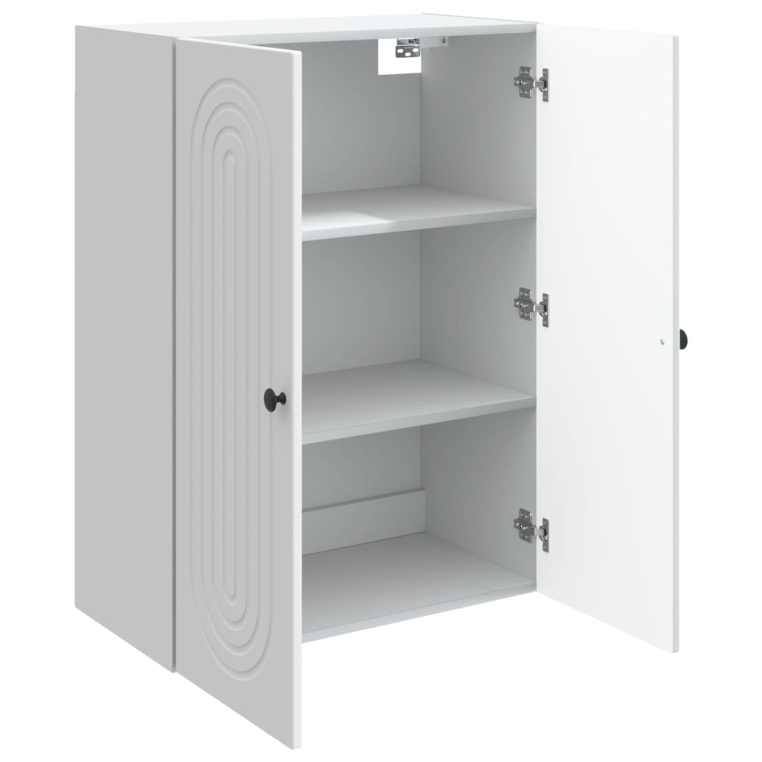 Vægmonteret skab Hvid 66 x 34,5 x 90 cm Konstrueret træ