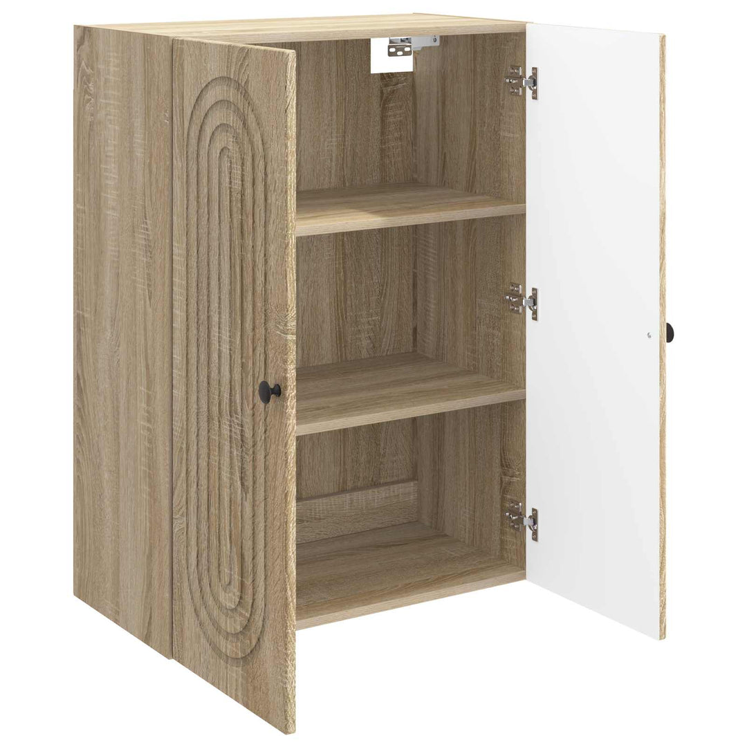 Vægmonteret skab Sonoma-eg 66 x 34,5 x 90 cm Konstrueret træ