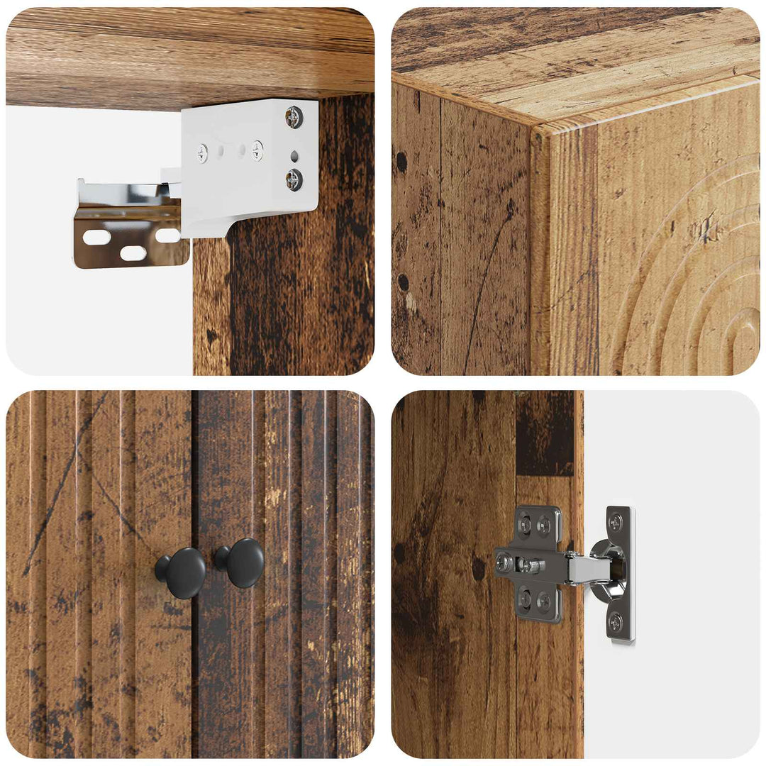 Vægmonteret skab Gammelt træ 66 x 34,5 x 90 cm Konstrueret træ