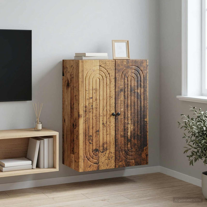 Vægmonteret skab Gammelt træ 66 x 34,5 x 90 cm Konstrueret træ