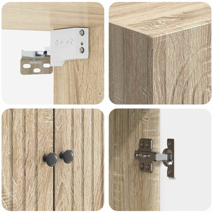 Vægmonteret skab Sonoma-eg 59 x 31 x 60 cm Konstrueret træ