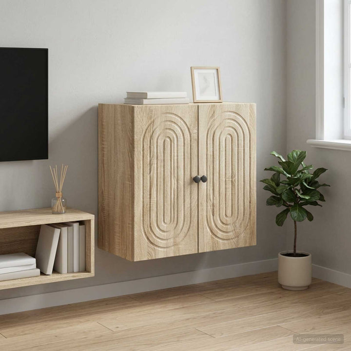 Vægmonteret skab Sonoma-eg 59 x 31 x 60 cm Konstrueret træ
