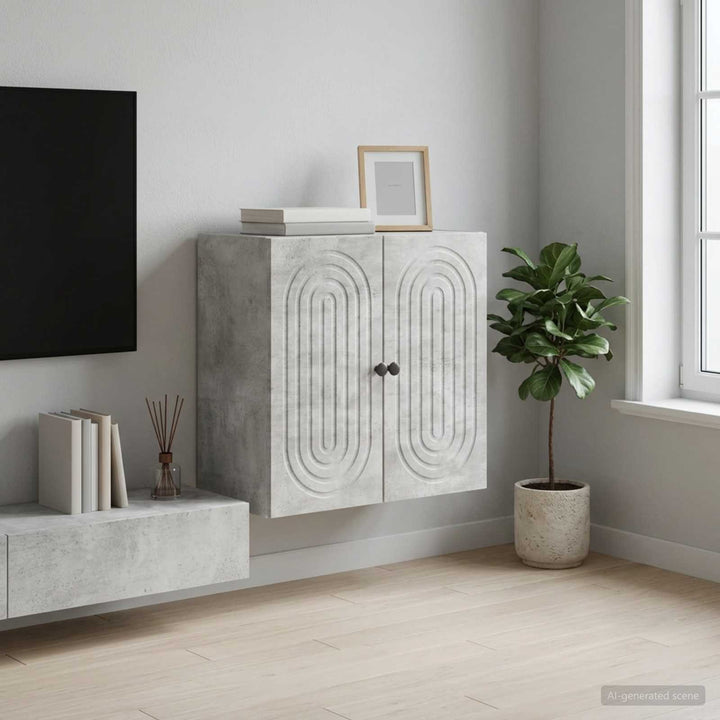 Vægmonteret skab Betongrå 59 x 31 x 60 cm Konstrueret træ