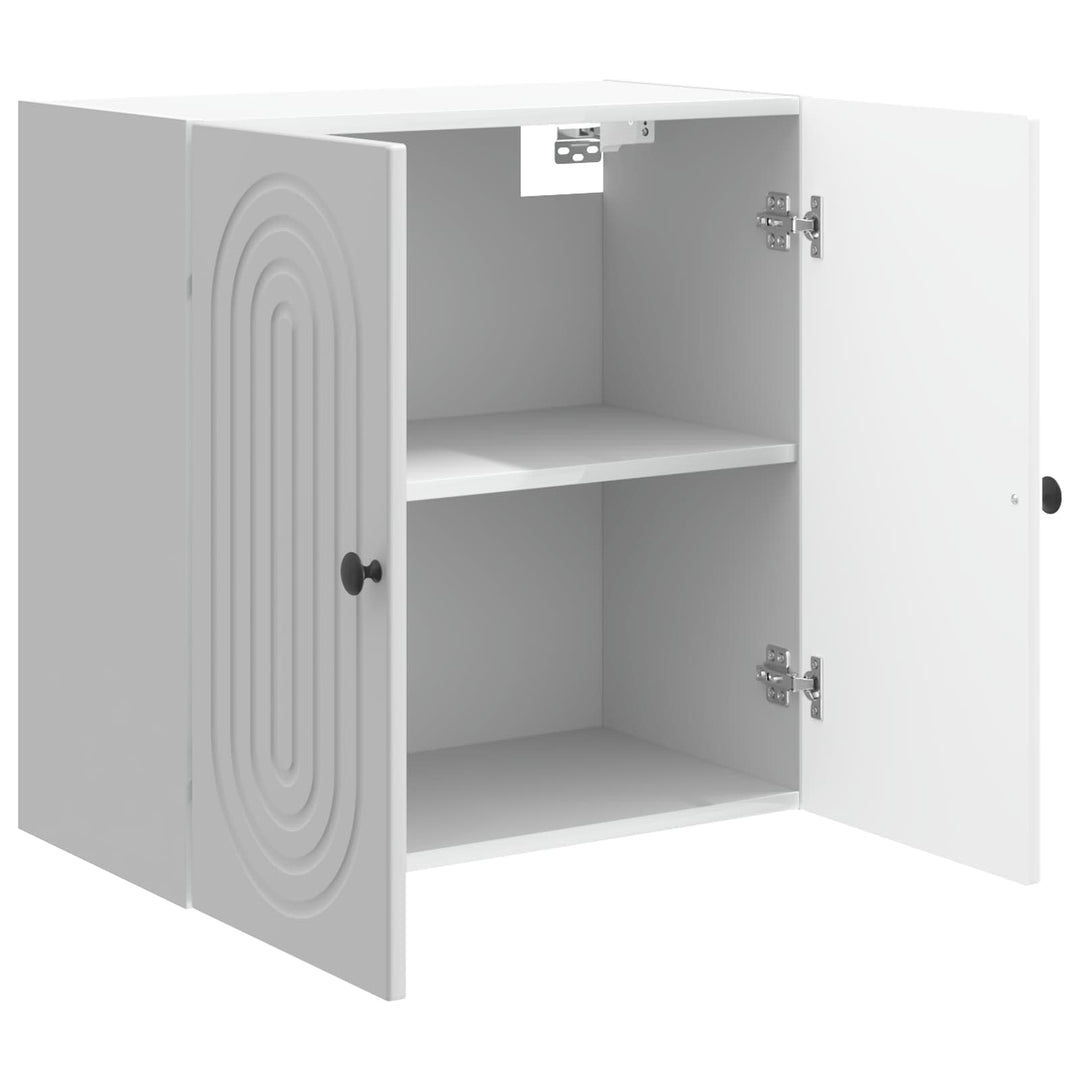 Vægmonteret skab Hvid højglans 59 x 31 x 60 cm Konstrueret træ