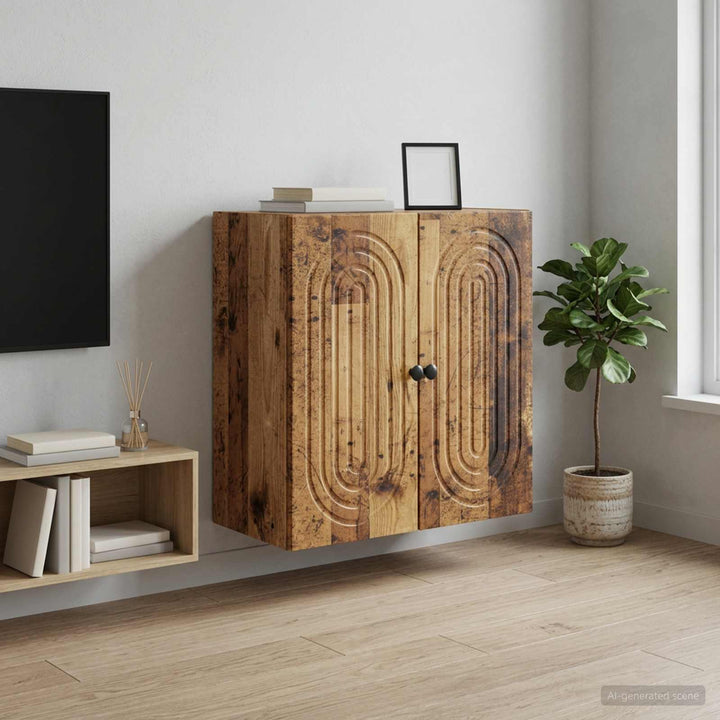 Vægmonteret skab Gammelt træ 59 x 31 x 60 cm Konstrueret træ