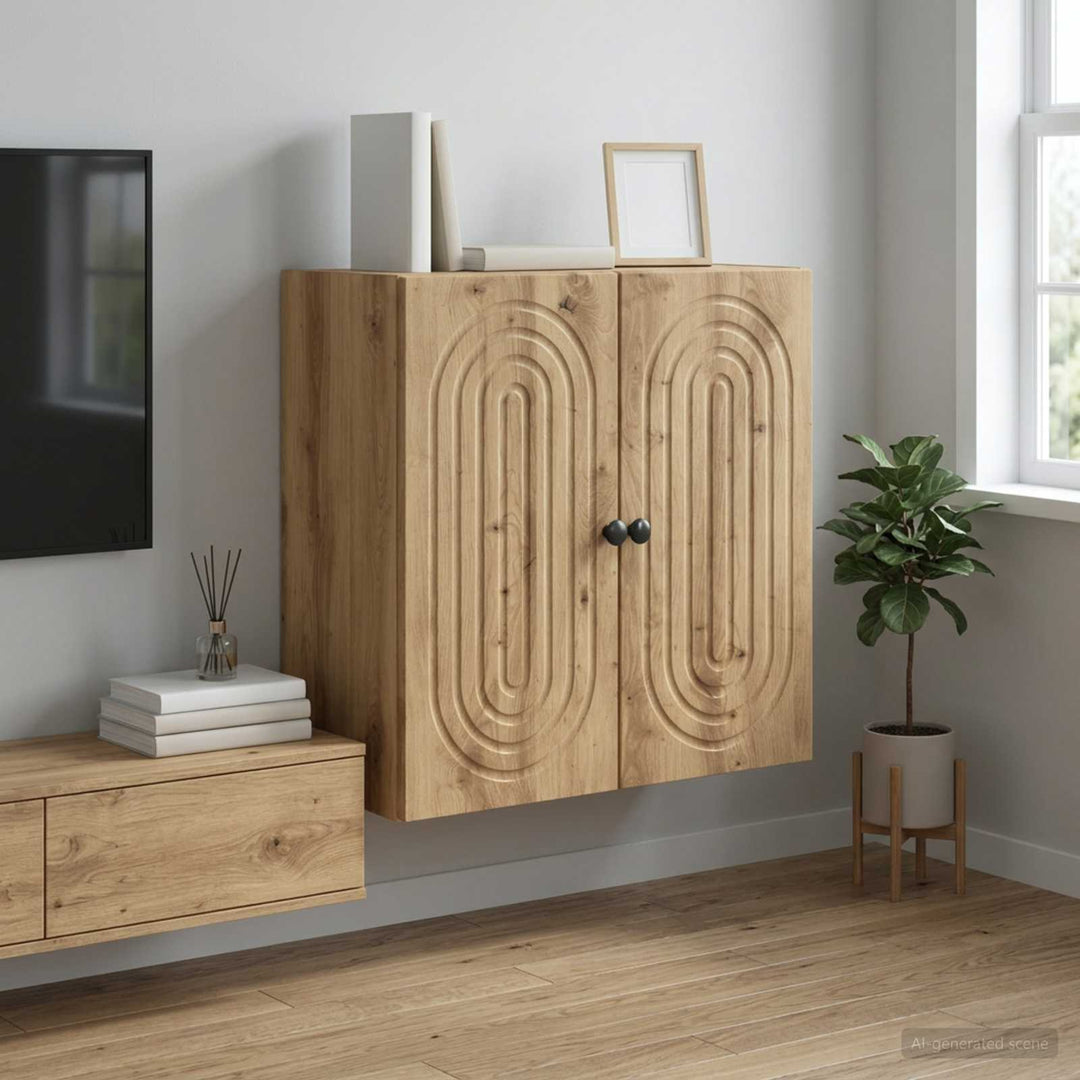 Vægmonteret skab 59 x 31 x 60 cm Konstrueret træ Artisan-eg