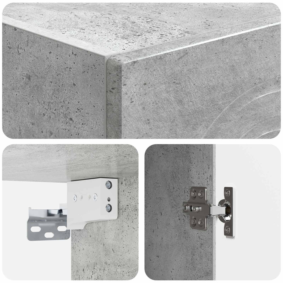 Vægmonteret skab Betongrå 33 x 34,5 x 90 cm Konstrueret træ