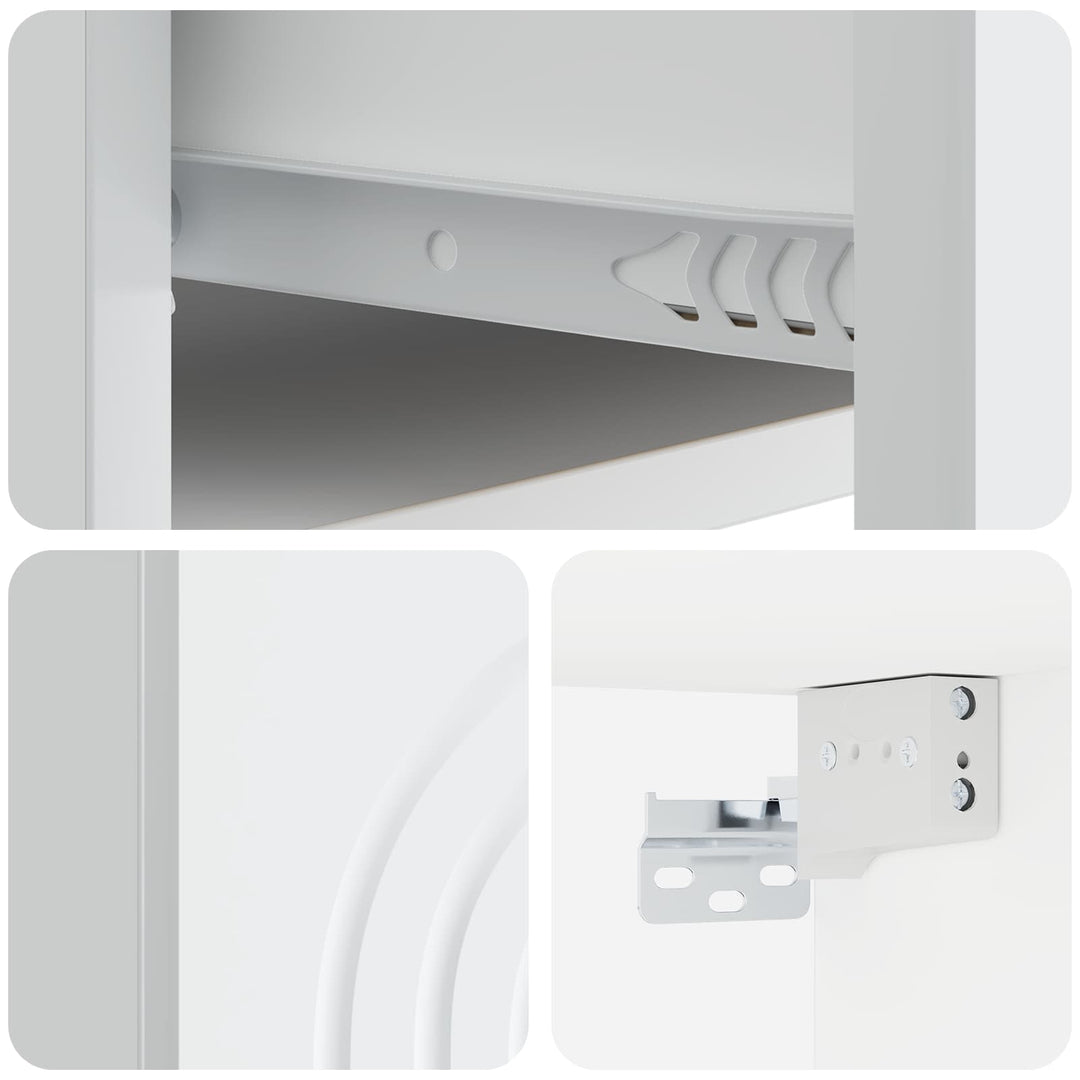 Væghængt Natbord 2 pcs Hvid 33 x 34,5 x 20 cm Konstrueret træ