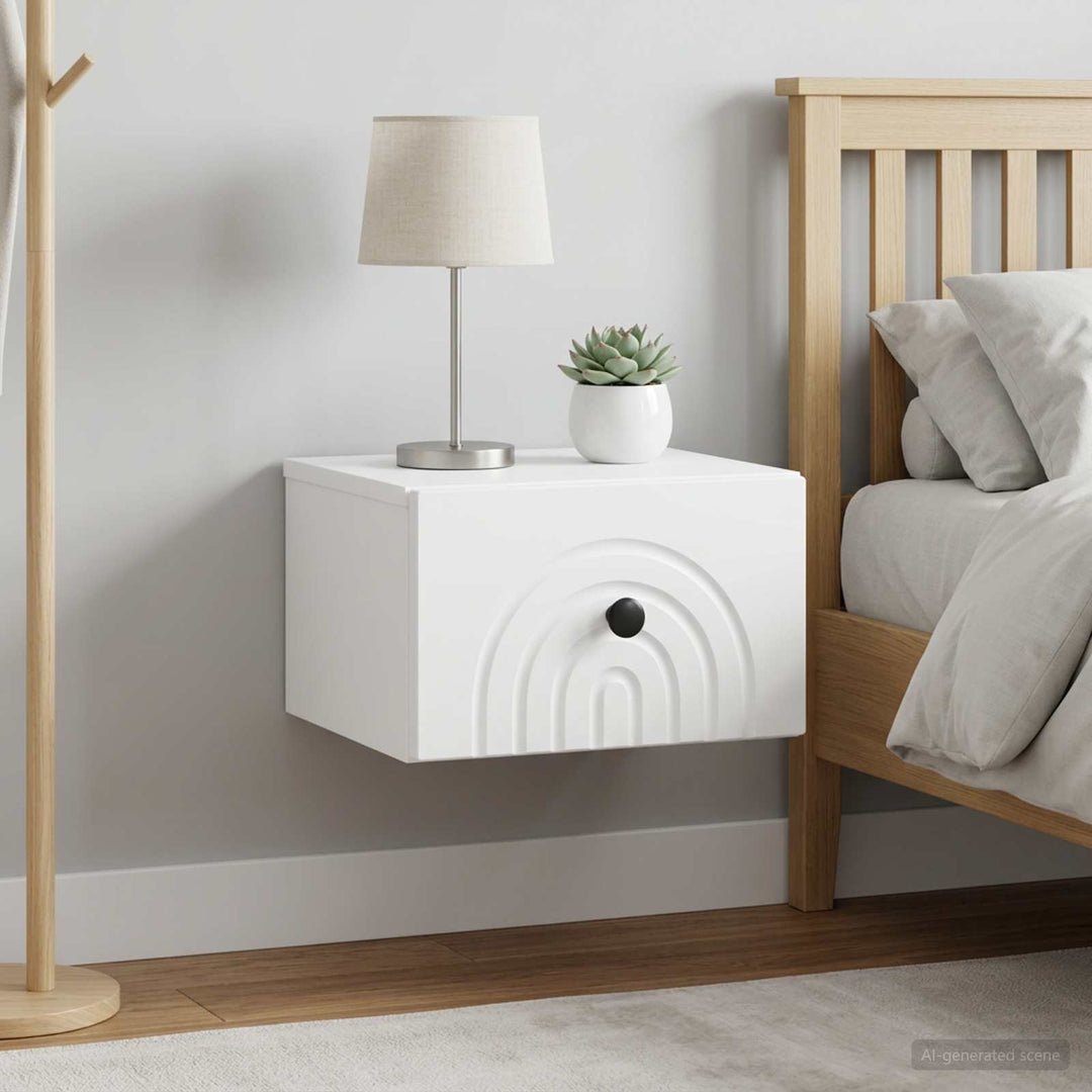 Væghængt Natbord 2 pcs Hvid 33 x 34,5 x 20 cm Konstrueret træ
