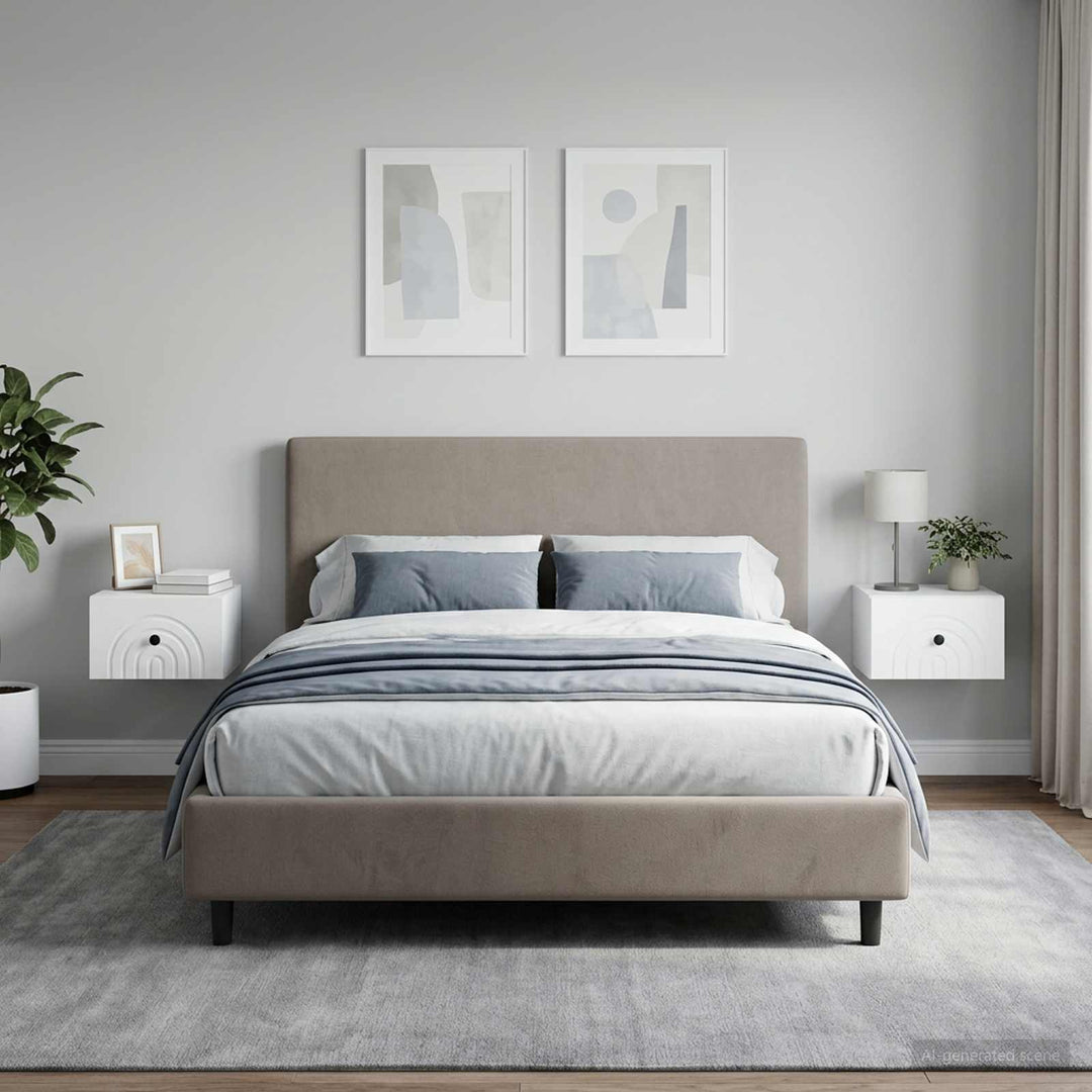 Væghængt Natbord 2 pcs Hvid 33 x 34,5 x 20 cm Konstrueret træ