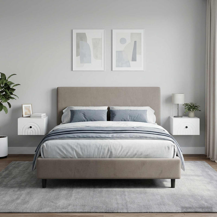 Væghængt Natbord 2 pcs Hvid 33 x 34,5 x 20 cm Konstrueret træ