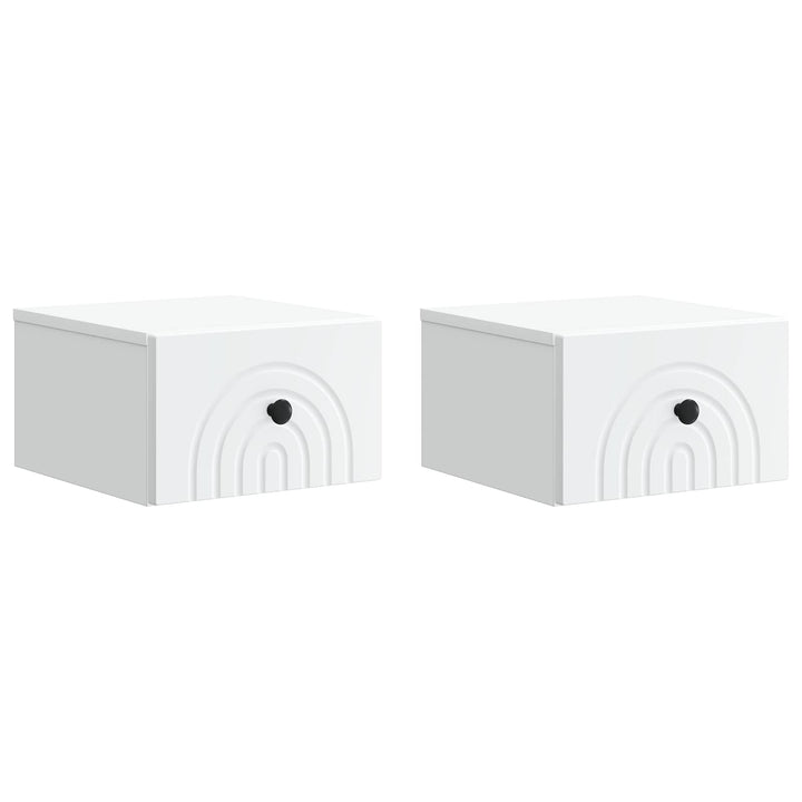 Væghængt Natbord 2 pcs Hvid 33 x 34,5 x 20 cm Konstrueret træ