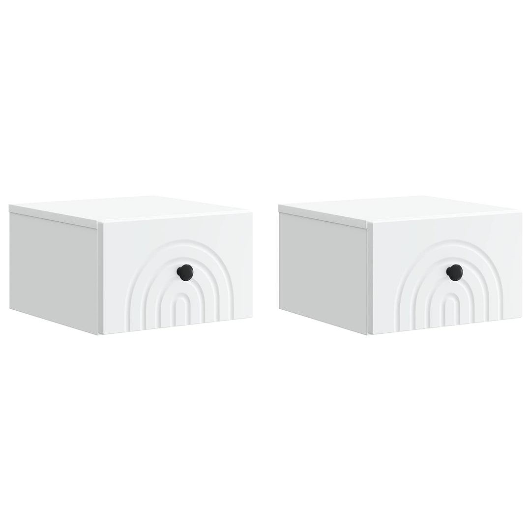 Væghængt Natbord 2 pcs Hvid 33 x 34,5 x 20 cm Konstrueret træ