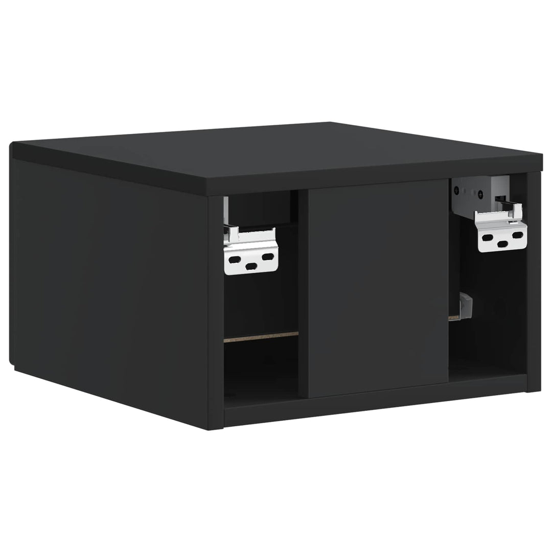 Væghængt Natbord 2 pcs Sort 33 x 34,5 x 20 cm Konstrueret træ