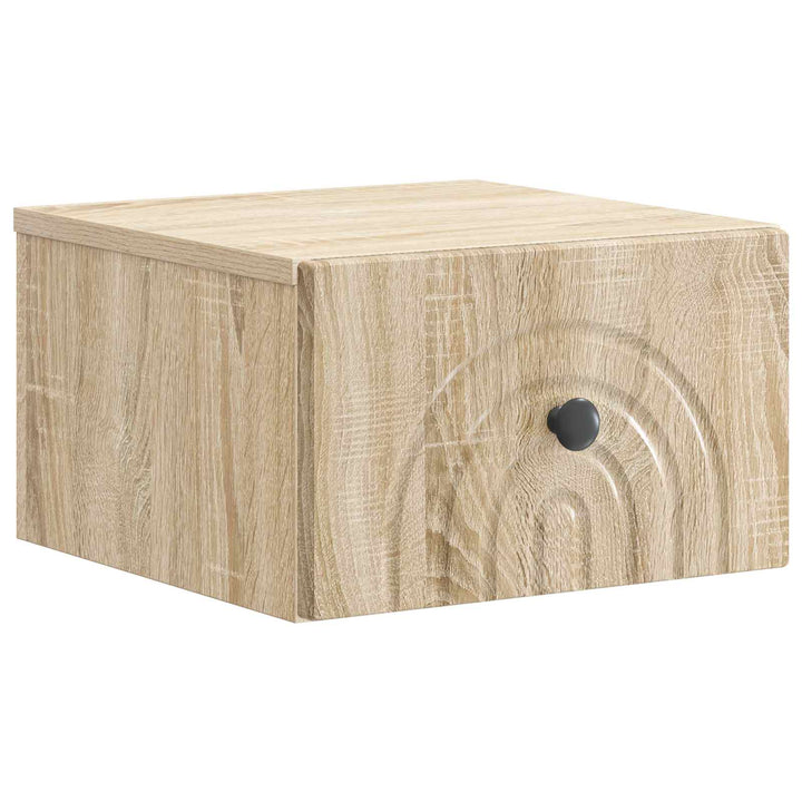 Væghængt Natbord Sonoma-eg 33 x 34,5 x 20 cm Konstrueret træ