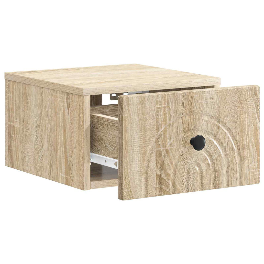 Væghængt Natbord Sonoma-eg 33 x 34,5 x 20 cm Konstrueret træ