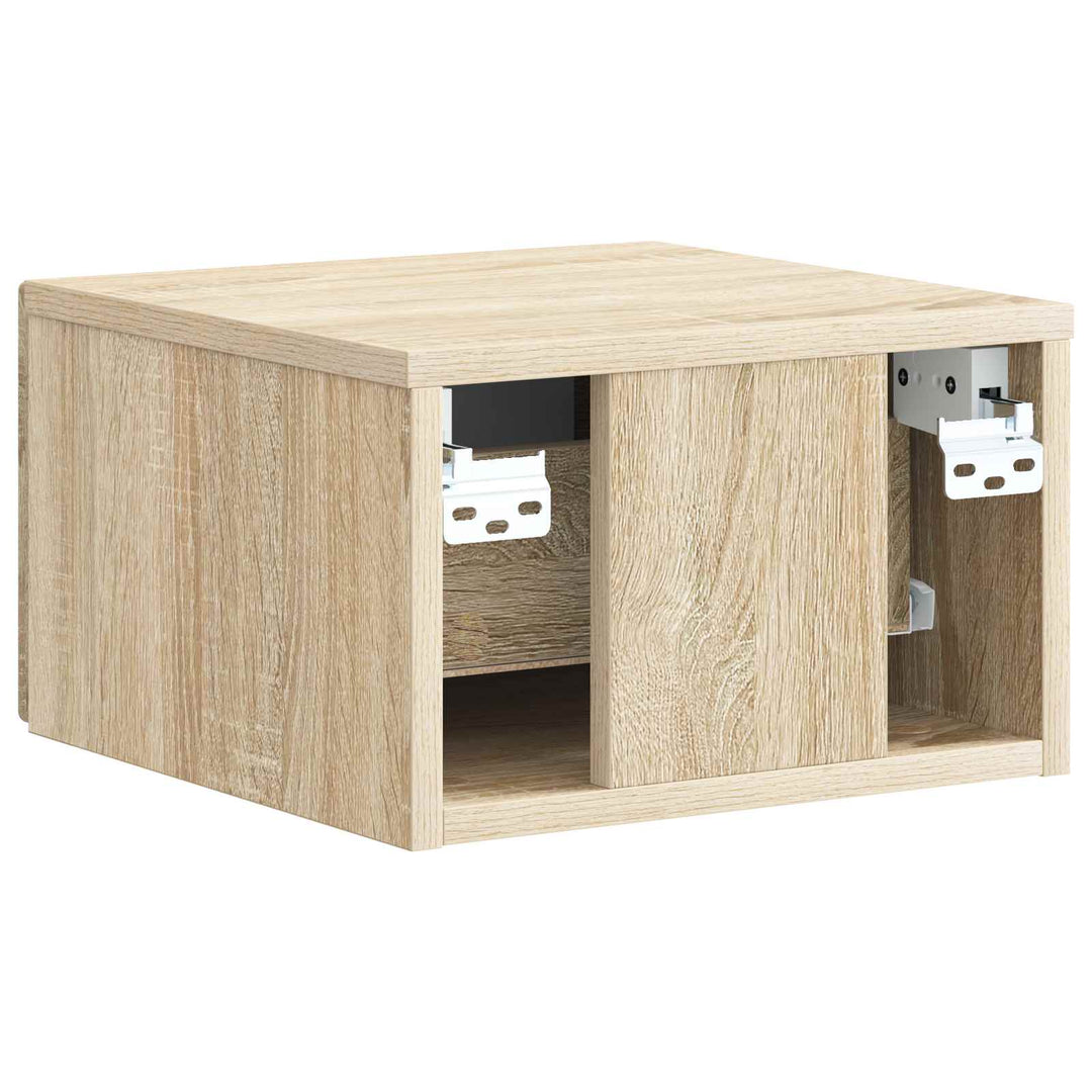Væghængt Natbord Sonoma-eg 33 x 34,5 x 20 cm Konstrueret træ