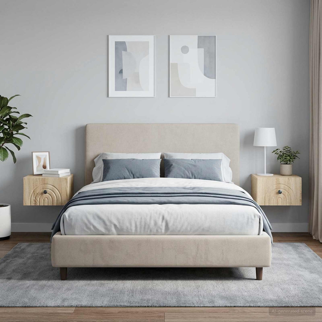 Væghængt Natbord med skuffe 2 pcs Sonoma-eg 33 x 34,5 x 20 cm