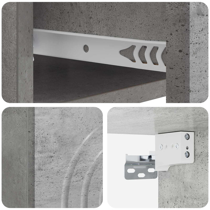 Væghængt Natbord Betongrå 33 x 34,5 x 20 cm Konstrueret træ