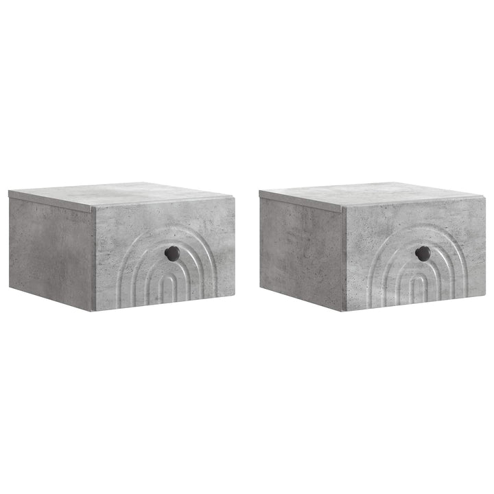 Væghængt Natbord med skuffe 2 pcs Betongrå 33 x 34,5 x 20 cm