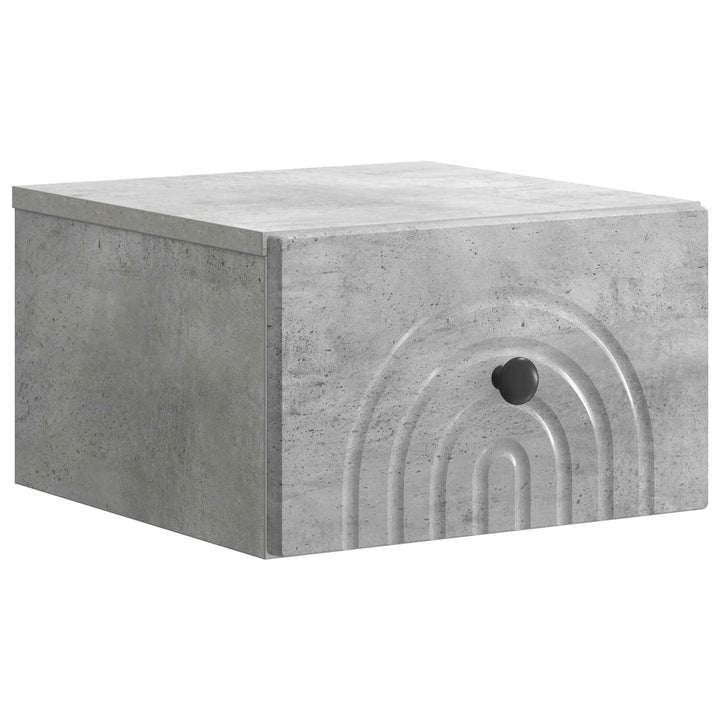 Væghængt Natbord med skuffe 2 pcs Betongrå 33 x 34,5 x 20 cm