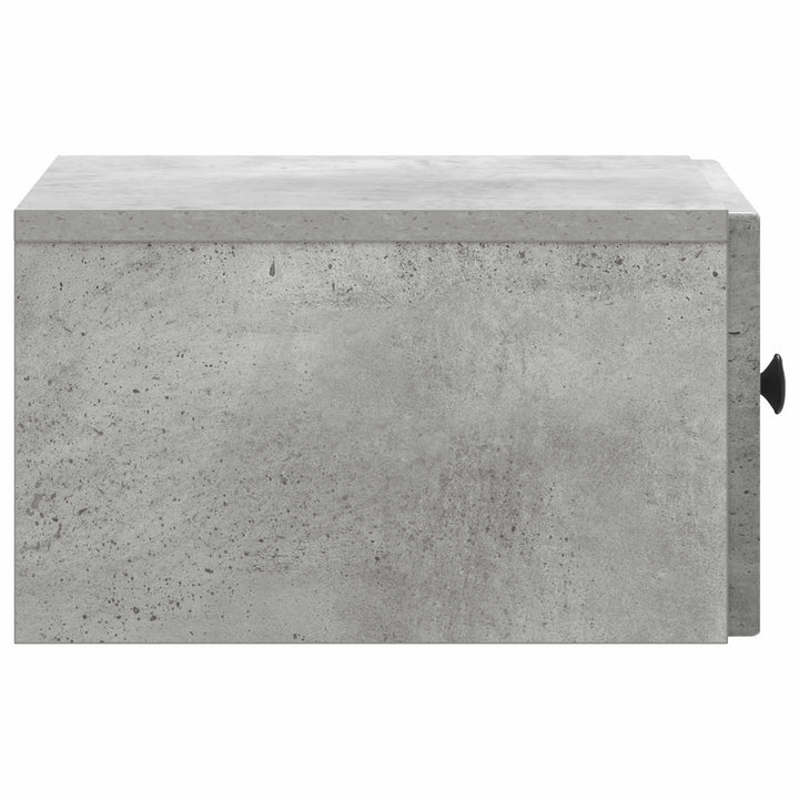 Væghængt Natbord med skuffe 2 pcs Betongrå 33 x 34,5 x 20 cm