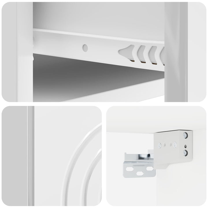 Væghængt Natbord 2 pcs Hvid højglans 33 x 34,5 x 20 cm