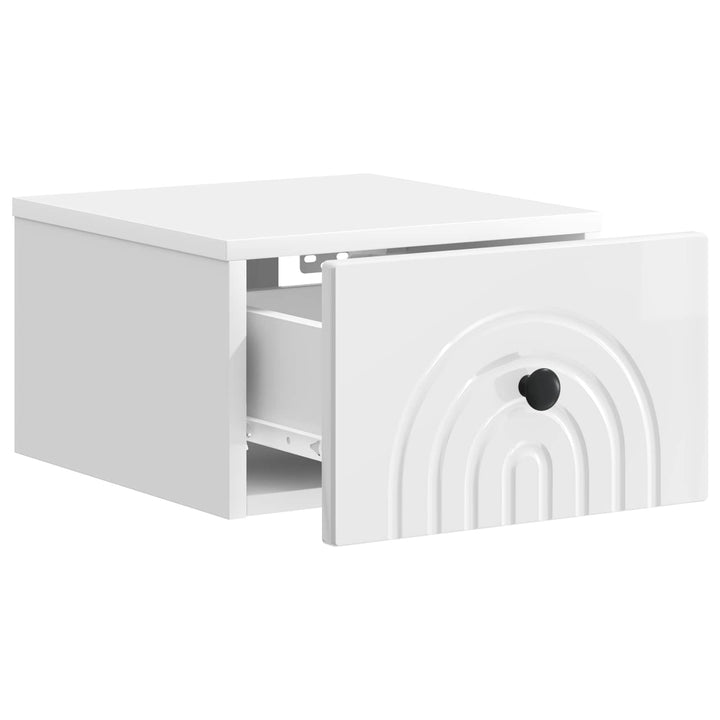 Væghængt Natbord 2 pcs Hvid højglans 33 x 34,5 x 20 cm