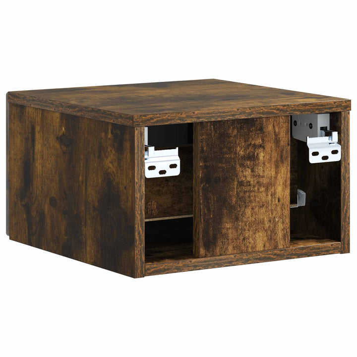 Væghængt Natbord med skuffe 2 pcs Røget eg 33 x 34,5 x 20 cm