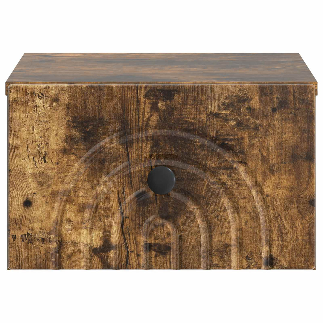 Væghængt Natbord med skuffe 2 pcs Røget eg 33 x 34,5 x 20 cm