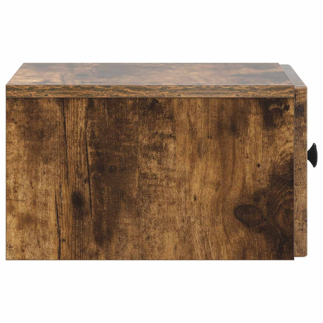 Væghængt Natbord med skuffe 2 pcs Røget eg 33 x 34,5 x 20 cm