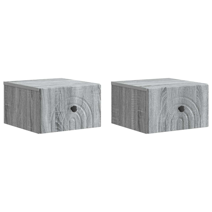 Væghængt Natbord 2 pcs Grå sonoma-eg 33 x 34,5 x 20 cm