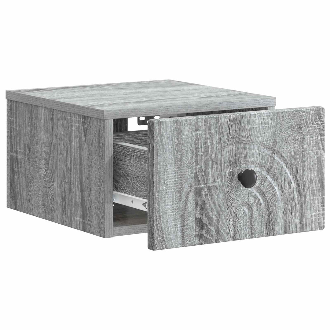 Væghængt Natbord 2 pcs Grå sonoma-eg 33 x 34,5 x 20 cm